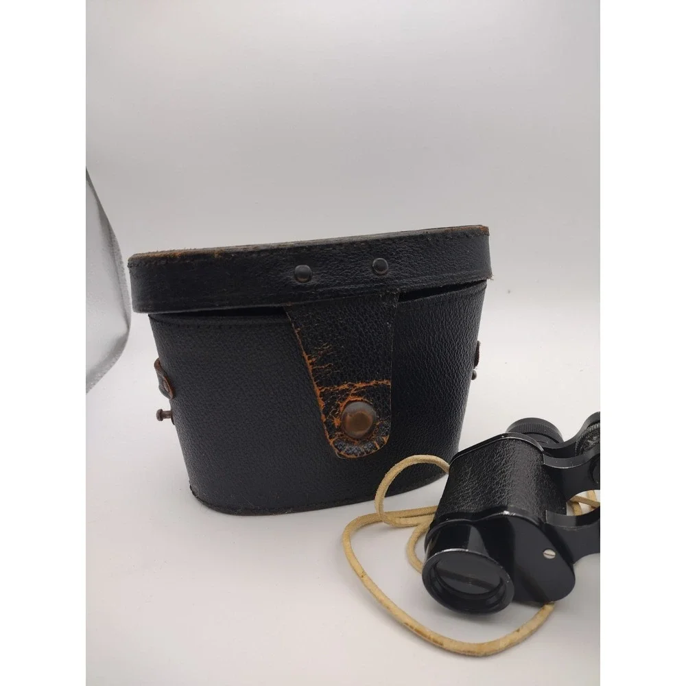 Vintage French H.V. Clement Paris Lightweight 8X25 Binoculars With Case